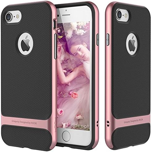 For Apple iPhone 7Plus Slim Shockproof Hybrid Hard Bumper Soft Rubber Case\\Rose Gold