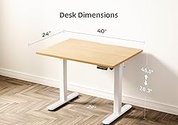 Claiks Bamboo Electric Standing Desk, Adjustable