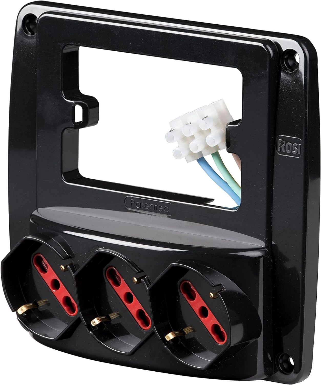 Multipresa da parete serie EMILIA 3P - Nero