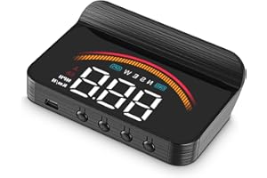 AZIJYV Heads Up Display for Cars ，M11 Windshield Speedometer Projector with Speed，Water Temperature, Over Speed Alarm，OBD+GPS Digital Speedometer Suitable for All Cars
