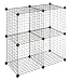 Whitmor Storage Cubes - Stackable Interlocking Wire Shelves -Black (Set of 4) primary