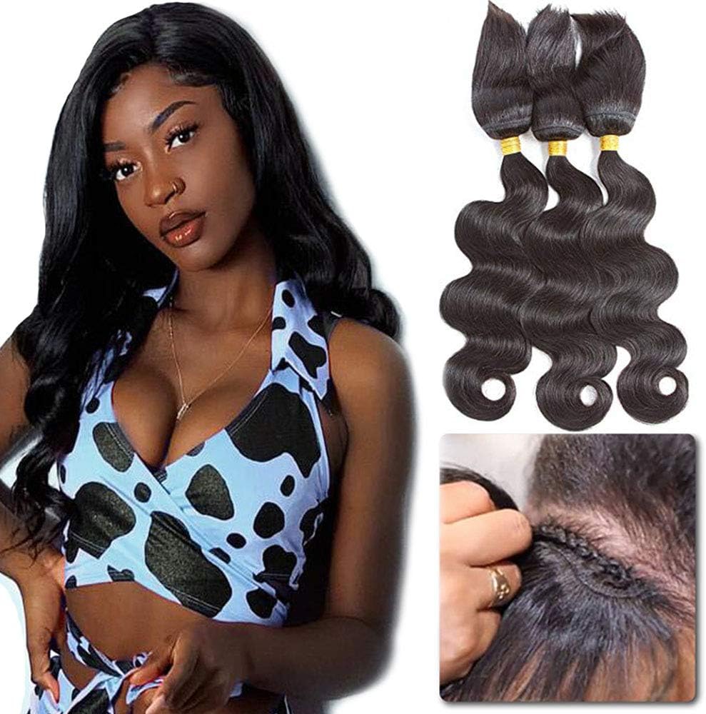 Braid In Bundles No Sew No Crochet No Glue Best Brazilian Body Wave Human Hair Weave,Braid In Weave Braid In Human Hair Bundles(12 14 16)