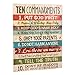 Ten Commandments Contemporary Design 12x16 Wall Plaque