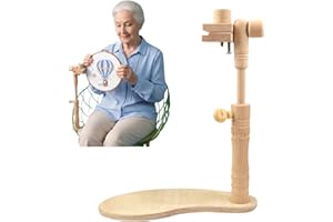 Sit On Needlework Stand, Adjustable Embroidery Stand with 360° Rotating Frame, Hands-Free Cross Stitch Stand, Universal Hoop 