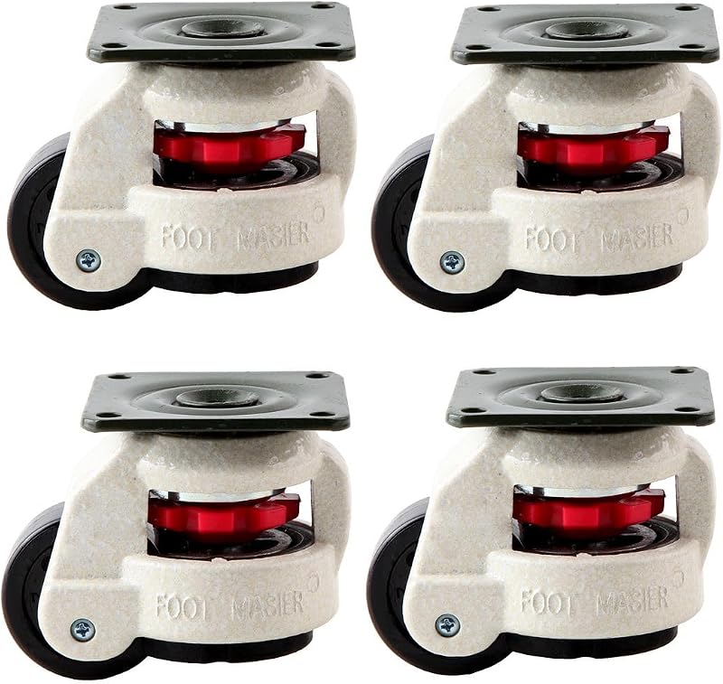 ALEto 4PCS Heavy Duty Leveling Casters 360 Swivel Workbench Retractable Rod