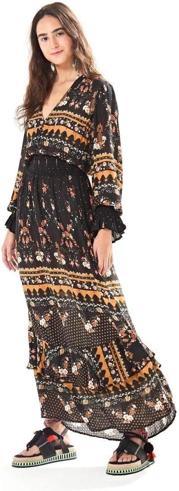 vestido longo floral nina