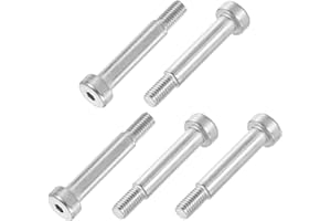 uxcell 6Pcs 304 Stainless Steel Hex Socket Shoulder Bolt M5 6mm Shoulder Dia 25mm Shoulder Length Silver
