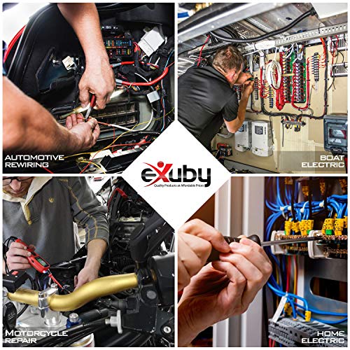 Exuby 100 Solder Seal Wire Connectors and 530 Heat Shrink Tubing Bundle Pack - Professional Grade with Easy Color Coordination & Organization Box - Quick & Easy Waterproof Soldering with NO Crimping