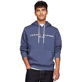 TOMMY HILFIGER Men's Iconic Fleece Embroidered Tommy Logo Pullover Hoodie Sweatshirt Collection 2024, Medium, Black