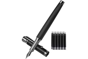 BOCIYER Luxury Fountain Pen Set,Ink Pen for Smooth Writing,Medium Nib,Includes 10 Ink Cartridges&Ink Converter,Best Pen Gift Case for Men & Women,fancy,Journaling,Executive Office pen-Black
