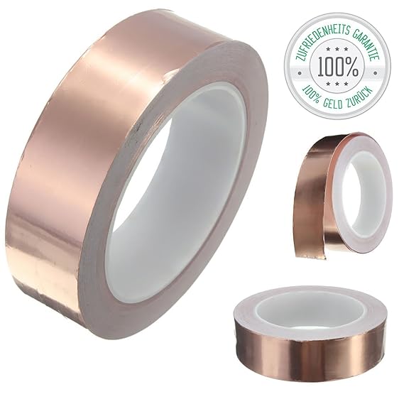 Kupferband 50mm x 20 m EMI Abschirmend gegen Schnecken Kupferfolie Kupferband Selbstklebend Klebeband Schneckenband von Tillm