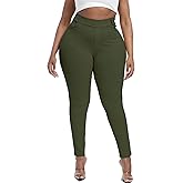 Gocolloa Womens Plus Size Pants Skinny Stretchy High Waisted Casual Ease into Comfort Dress Pants