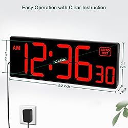 Soobest LED Digital Wall Clock, Large Digital Clock