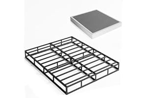 ZIYOO Full Box Spring and Cover 4 Inch Low Profile Metal Boxspring, Easy Assembly,Mattress Foundation/Heavy Duty Metal Steel Structure/Quiet Noise-Free
