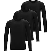 Roadbox Youth Compression Shirt Long Sleeve, Boys Baseball Athletic Undershirt Kids Quick Dry Base Layer for Football Sports