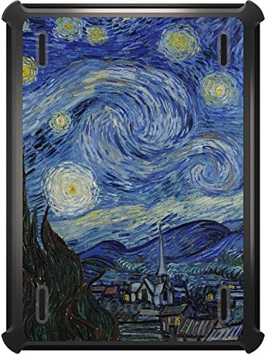 DistinctInk Case Compatible with iPad Pro 12.9" (3rd Gen - 2018) - Custom Black Replacement for OtterBox Defender - Van Gogh Starry Night - Classic Art