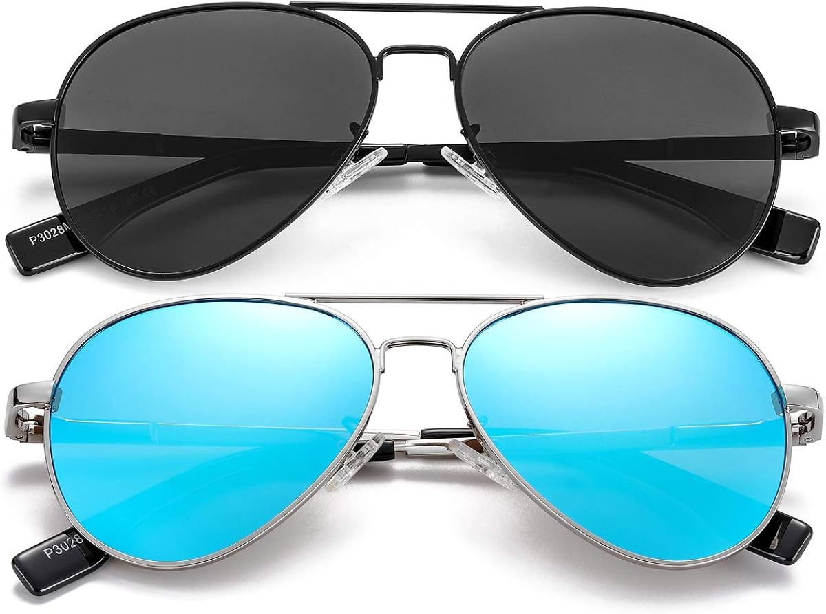 GLEYEMOR Polarized Small Aviator Sunglasses for Small Face