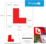 Simply TL1000 Twin Pack Fully Magnetic Car L Plates Red view 4
