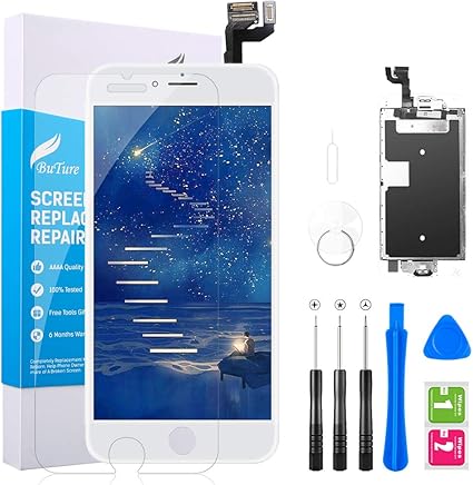 Amazon Buture Iphone6s フロントパネル 画面交換修理用lcd液晶 3dタッチパネル 交換用タッチパネルフロントガラス 4 7 インチガラス 強化ガラスフィルム 修理工具付き 白 家電 カメラ オンライン通販