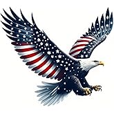 2 PCS American Patriotic Eagle Vinyl Decal Stickers Waterproof Removable Decals for Car Windows Truck Bumper Motorcycle Helmet Laptop Wall A-107