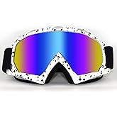 4-FQ Dirt Bike Goggles ATV Motorcycle Gear Motocross Dirtbike Riding Racing Glasses MX Accessories Helmet Goggles for Adult Youth Kids - UV400 Protection, Dust-proof, Adjustable Anti-Slip Strap