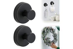 Suction Cup Hooks for Christmas Wreath - No Drill Stainless Steel Suction Cup Wreath Hanger Holder for Shower Hanging Towels/