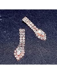 YSOUL - Juego de collar y pendientes brillantes de circonita cúbica para dama de honor, boda, fiesta de graduación