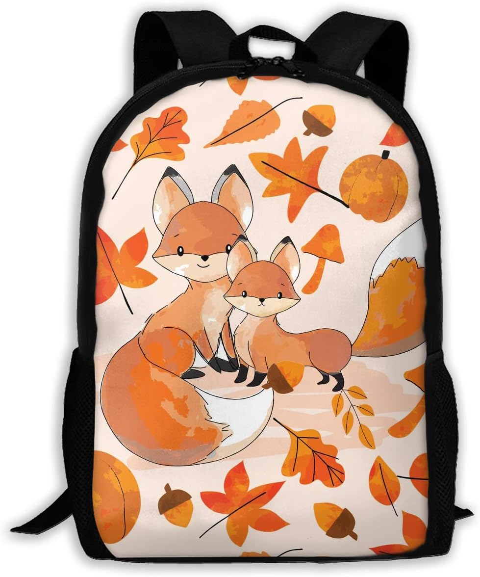 Cute Fox Backpacks Casual Bookbag Travel Bags Kids