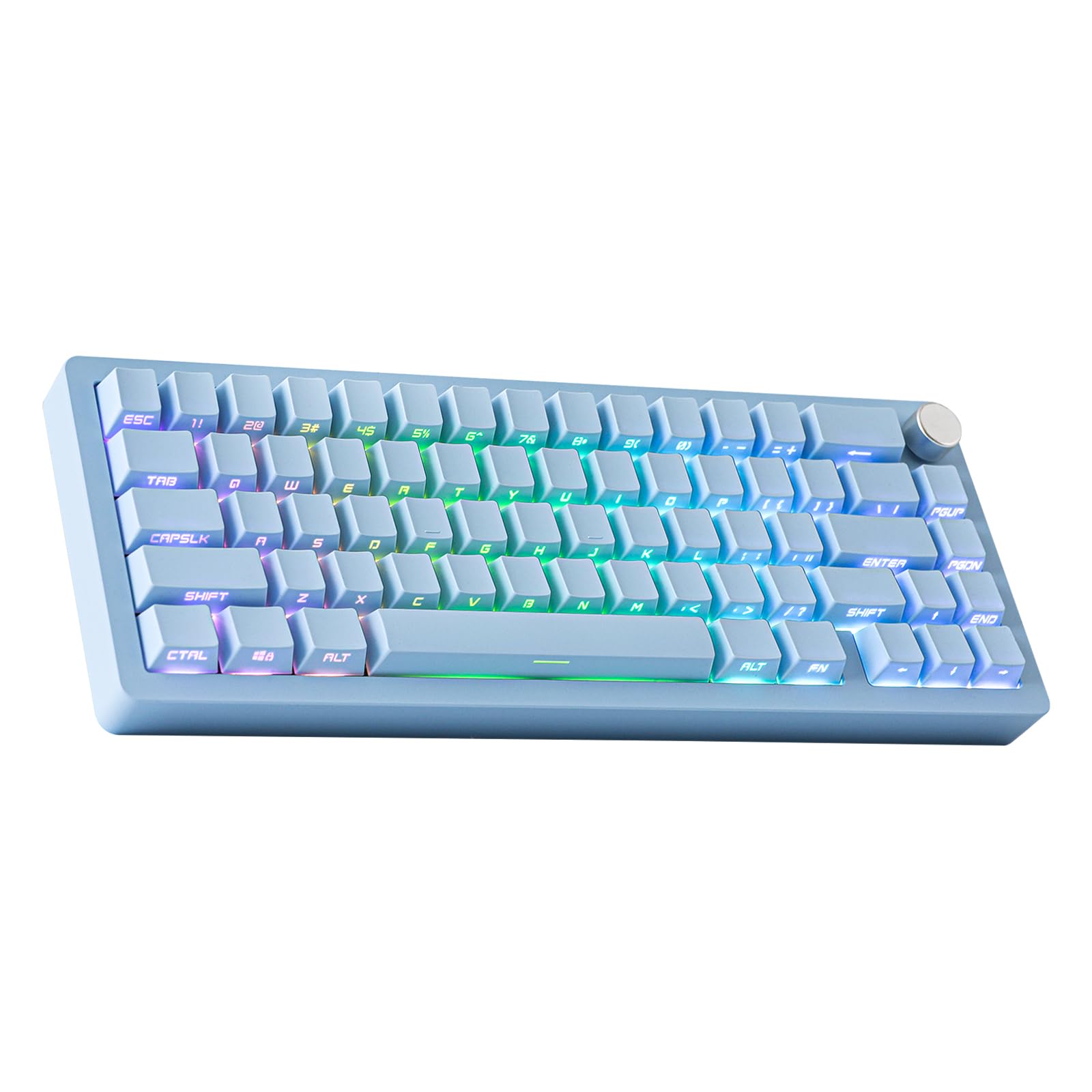 Photo 1 of EPOMAKER Tide65 QMK/VIA Wireless Gaming Keyboard, 65% Aluminum Mechanical Keyboard, Programmable Creamy Keyboard, Bluetooth/2.4Ghz/USB-C, with FR4 Plate for Win/Mac (Blue, Lemon Switch)