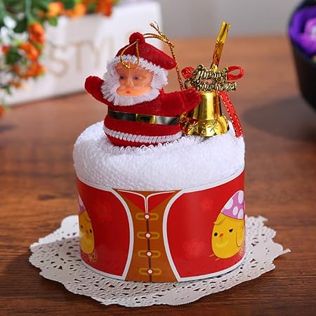 Centrotavola Natalizi X Bambini.Bestoyard Tovagliolo Natalizio Cupcake Centrotavola Natalizio Per Natale Regalo Per Bambini Con Babbo Natale E Jingle Bell Amazon It Casa E Cucina