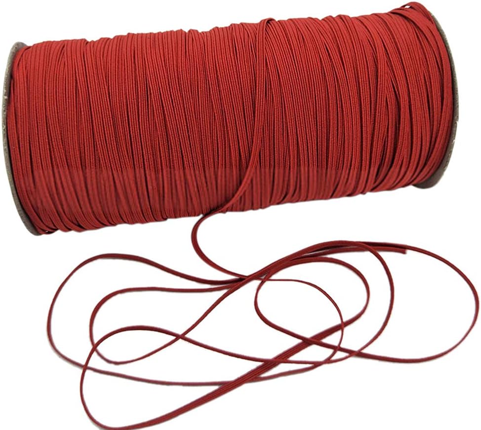 LOOGOOL 1/8" Heavy Stretch String Braided Elastic Cord/Elastic Band/Elastic Rope 200 Yard Sewing Elastic Spool (Red)