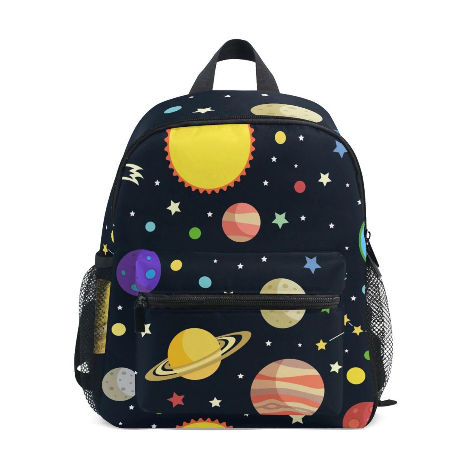 ISAOA Planets Stars Children's Backpack for Boys Girls,Kid's Schoolbag for Kindergarten Preschool Toddler Baby Nursery Travel Bag with Chest Clip