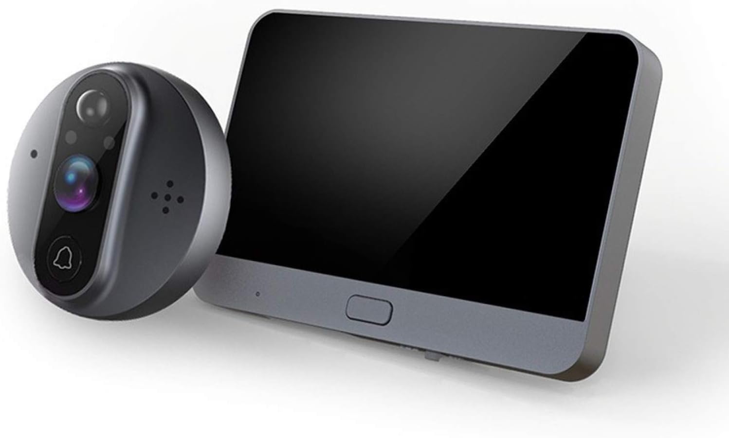 MEEYI Smart Cat Eye Wireless WiFi Video Door Phone Doorbell Video Intercom Monitor 4.3 Inch Wireless Doorbell Home Security System with Night Vision and Button Hd Camera