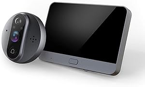 MEEYI Smart Cat Eye Wireless WiFi Video Door Phone Doorbell Video Intercom Monitor 4.3 Inch Wireless Doorbell Home Security System with Night Vision and Button Hd Camera