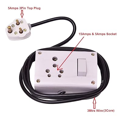 JAYADURGA ENTERPRISES Plastic Electric Extention Box for Refrigerator/Washing Machine (White)