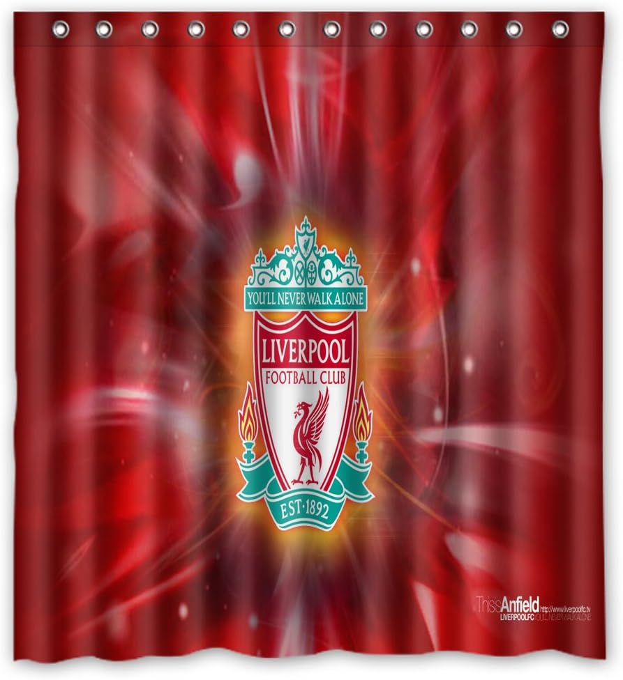 FT - Liverpool FC Shower Curtain 66 "x72" Waterproof Fabric Shower Curtain