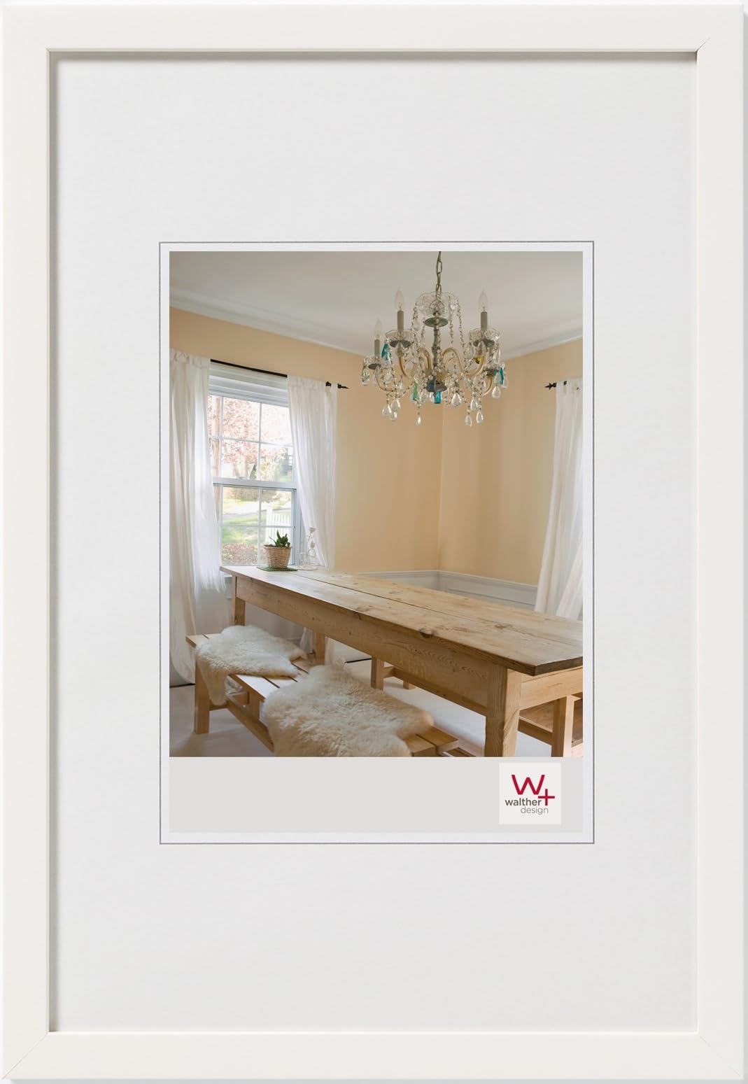 walther Design Picture Frame Polar White 18 x 24 cm Peppers Wooden Frame BP824V