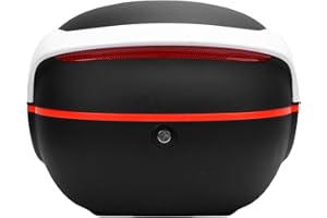 Motorcycle Top Case Storage Box Trunk ABS Lockable Tail Box with Removable Washable Lining for Motorcycles with Tail Luggage 