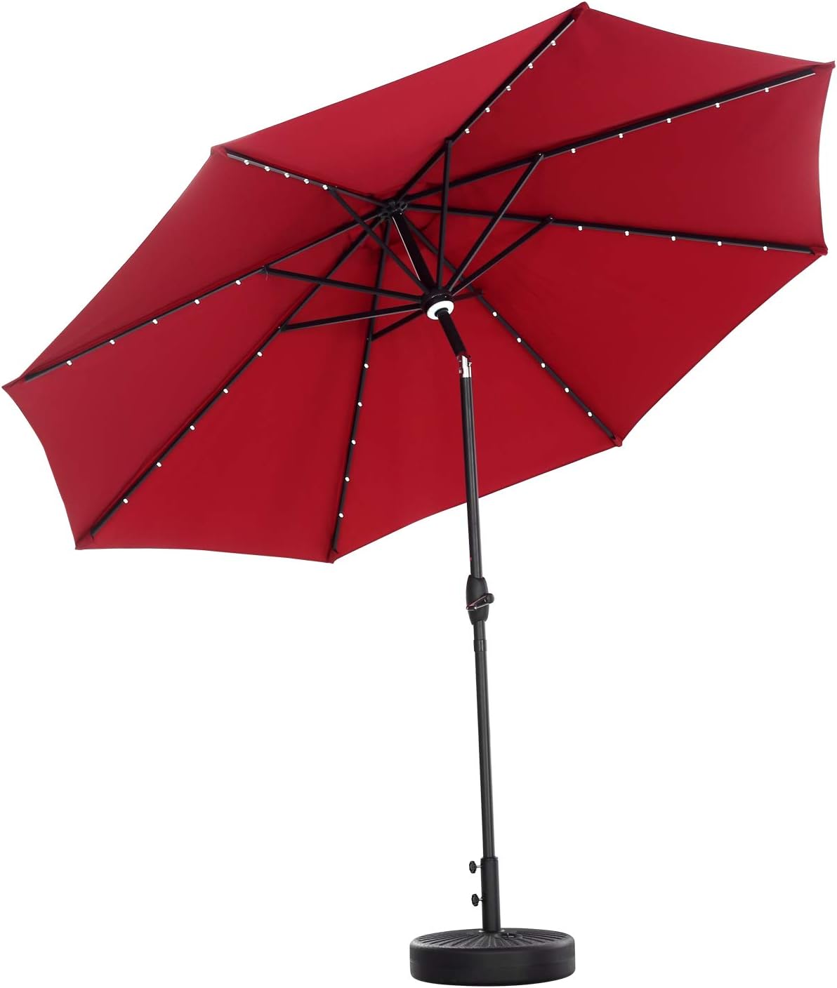 Amazon Com Ovastlkuy 10ft Solar Led Patio Umbrella 40 Led Lighted Outdoor Umbrella For Garden 10ft Wine Red Garden Outdoor