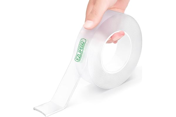 EZlifego Double Sided Tape Heavy Duty, Extra Large Nano Double Sided Adhesive Tape, Clear Mounting Tape Picture Hanging Adhesive Strips,Removable Wall Tape Sticky Poster Tape Decor Carpet Tape(9.85FT)