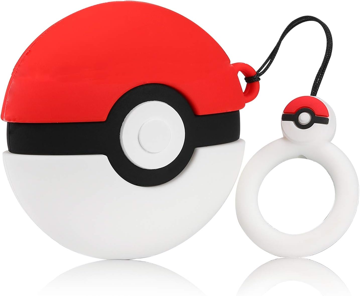 Punswan Red Elf Ball Airpod Case for Airpods Pro/3,Cute 3D Funny Cartoon Character Soft Silicone Catalyst Pony Cover,Kawaii Fun Cool Keychain Design Skin,Fashion Cases for Girls Kids Boy Air pods Pro