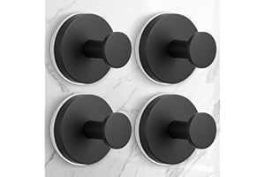QQK Large Suction Cup Hooks for Shower,Glass Window&Door,Mirror,Reusable Shower Hooks,No-Drill Removable Towel Hooks for Bath