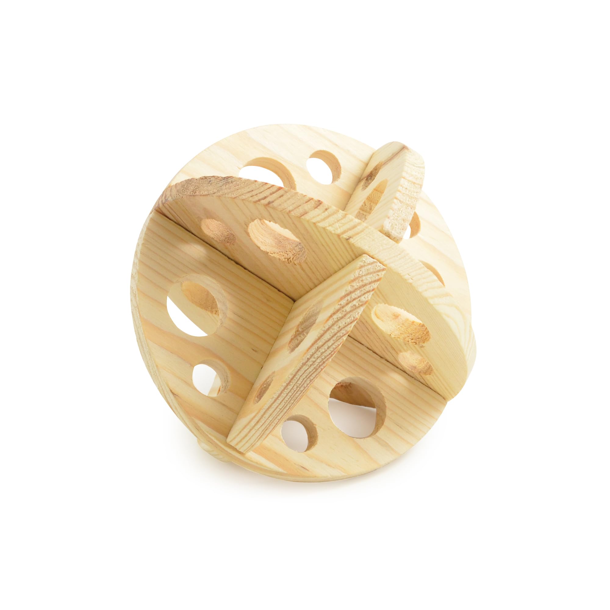 Ancol Just 4 Pets Roll N Chew Toy - Beige - 100% Natural Wooden Chewable Exercise Fun Activity Accessory for Rabbits Guinea Pigs and Small Animals