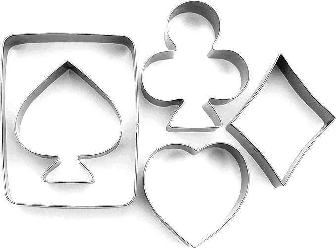 LAWMAN Playing Poker Card Cookie Cutter Set Baking Fondant Pastry