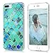 Badalink iPhone 8 plus Case, iPhone 7 plus Case - TPU Rubber Skin Bumper Case Shockproof Flexible Easy Grip with Cute Floral Painting Ultra Slim Protective Cover for iPhone 7 Plus/8 plus - Green Grids