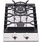 12" Gas Cooktop Dual Fuel 2 Sealed Burners Stainless Steel Drop-In Gas Stove DM223-SA01AZ Stove