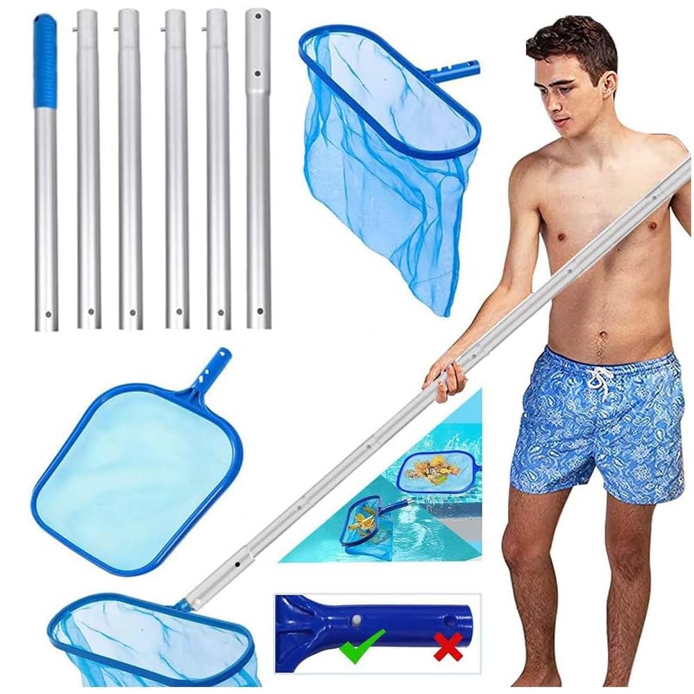Pool Landing Net, Leaf Skimmer Pool, Pool Landing Net with Telescopic Pole, Floor Net Pool, Pool Landing Net Set, Fine Mesh, Pool Deep Landing Net, Pool Cleaning for Swimming Pool, Aquarium, Spa