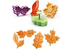 Joinor Cake Leaves Baking Pie Crust Cutters Set of 4 Random Color