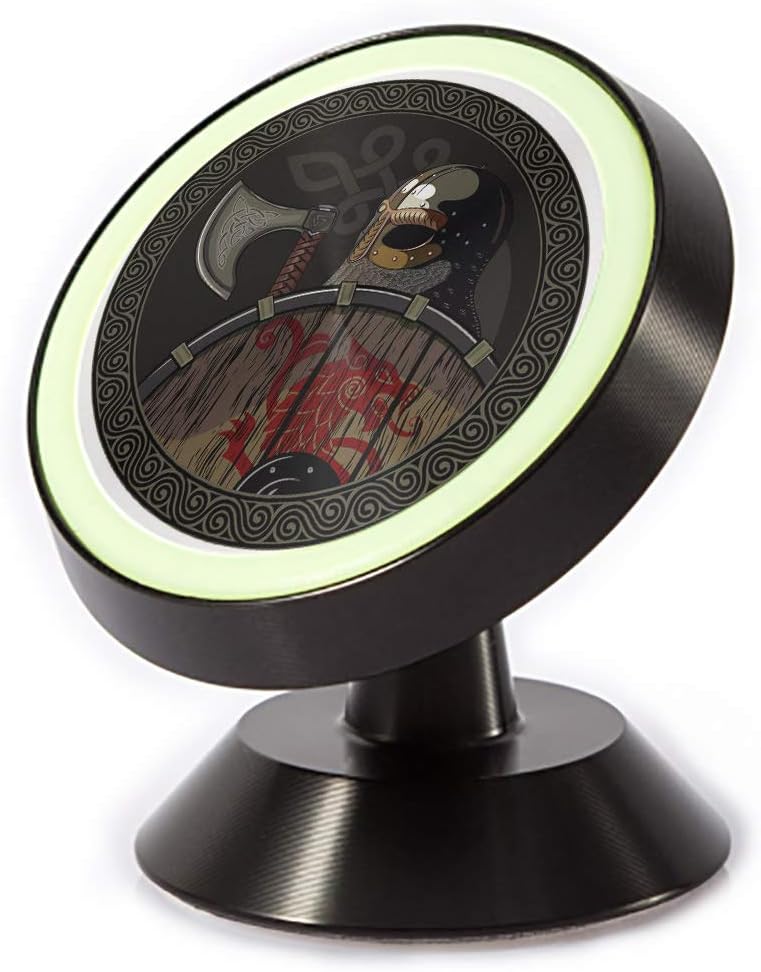 Tinmun Magnetic Phone Car Mount, Warrior Barbarian Viking Berserker Axe Universal Car Phone Holder for Dashboard