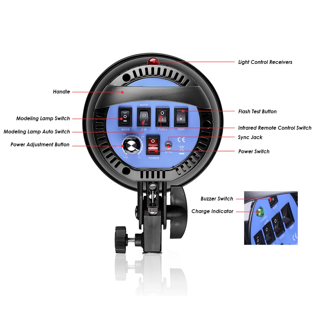 Neewer 800W(400W x 2) Professional Photography Studio Strobe Flash Light Monolight Lighting Kit